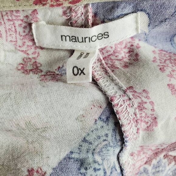 Maurices Women’s Boho Patchwork Floral Smocked Tunic Top Size 0X - Picture 6 of 8